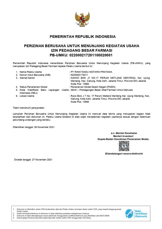 Izin Pedagang Besar Farmasi (PBF)